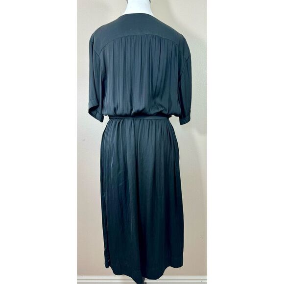 Scotch & Soda Maison Scotch Clubhouse Royals Black Midi True Wrap Over Dress PS - Picture 5 of 13